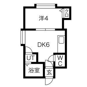 レオン2 101｜北海道札幌市豊平区豊平四条７丁目(賃貸アパート1DK・1階・21.90㎡)の写真 その2