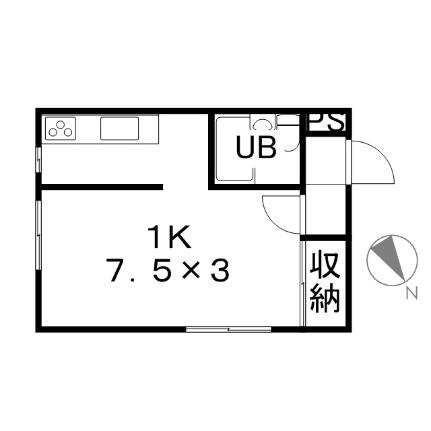 ツインボックスXII 206｜北海道札幌市豊平区月寒東五条７丁目(賃貸アパート1K・3階・23.80㎡)の写真 その2