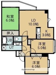 ロクゴーリーブル五稜郭 501｜北海道函館市五稜郭町(賃貸マンション3LDK・5階・67.51㎡)の写真 その2