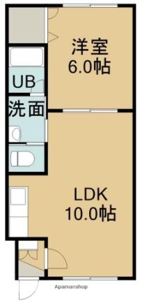 ピュアパレス的場II 502｜北海道函館市的場町(賃貸マンション1LDK・5階・35.64㎡)の写真 その2