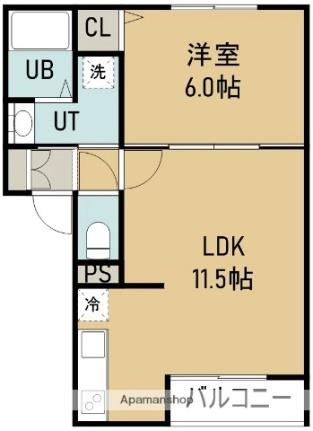 ボージェスト 205｜北海道函館市中道１丁目(賃貸アパート1LDK・2階・39.60㎡)の写真 その2