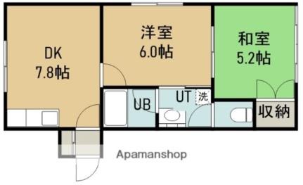 シーサイド七重浜Ｂ棟 203｜北海道北斗市七重浜２丁目(賃貸アパート2DK・2階・39.28㎡)の写真 その2