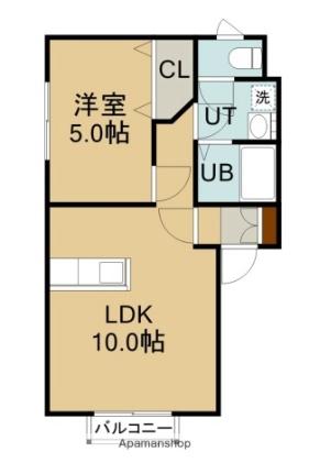 セゾンＹＯＵII 201｜北海道函館市美原２丁目(賃貸アパート1LDK・2階・38.02㎡)の写真 その2