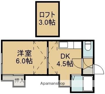 ハイツヒロV 206｜北海道函館市人見町(賃貸アパート1DK・2階・24.10㎡)の写真 その2
