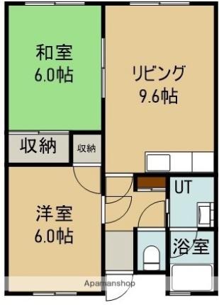 サンリヴァージュ・Ｎ（サンリヴァージュエヌ） 201｜北海道函館市昭和１丁目(賃貸アパート2DK・2階・45.53㎡)の写真 その2