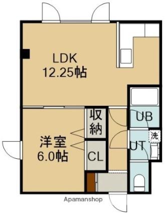 ビュウアミーゴ 201｜北海道函館市富岡町１丁目(賃貸マンション1LDK・2階・44.62㎡)の写真 その2