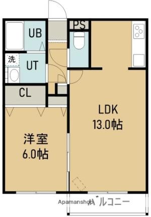 メゾンドＫIII 302｜北海道函館市旭町(賃貸マンション1LDK・3階・42.12㎡)の写真 その2