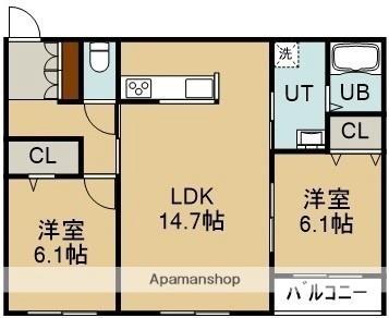 ラ　ベルマ 309｜北海道函館市中島町(賃貸マンション2LDK・3階・58.10㎡)の写真 その2