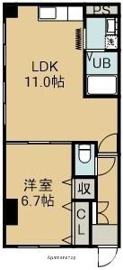 ラ・エラン 201 ｜ 北海道函館市中道１丁目（賃貸マンション1LDK・2階・37.95㎡） その2