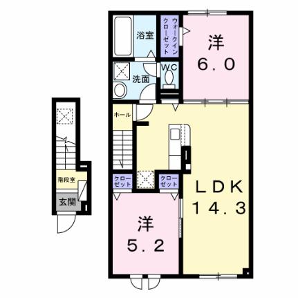 ルチェ　ソラーレ 202｜北海道函館市湯浜町(賃貸アパート2LDK・2階・59.93㎡)の写真 その2