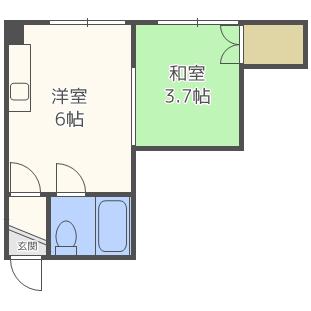 第5もりいマンション 303｜北海道札幌市豊平区中の島一条９丁目(賃貸アパート1DK・3階・22.19㎡)の写真 その2