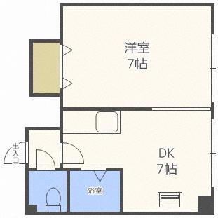 マリオンビスタ美園 401｜北海道札幌市豊平区美園四条７丁目(賃貸マンション1DK・4階・28.05㎡)の写真 その2