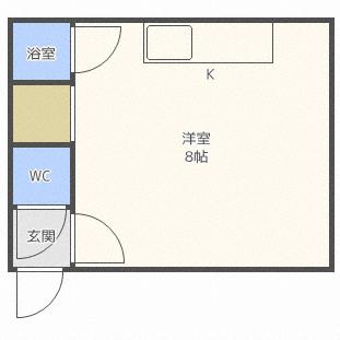 パレスふじい宅建 6｜北海道札幌市豊平区豊平四条５丁目(賃貸アパート1R・2階・16.82㎡)の写真 その2