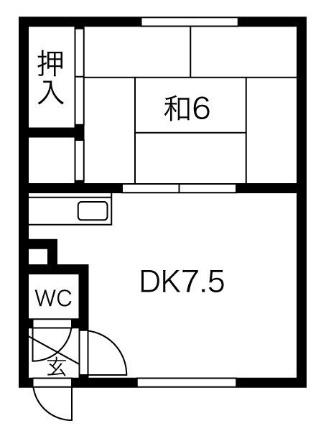 第二八栄ハウス 2｜北海道札幌市中央区南十条西６丁目(賃貸アパート1DK・1階・26.73㎡)の写真 その2
