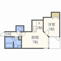 チュティ平岸 101 ｜ 北海道札幌市豊平区平岸六条１６丁目（賃貸アパート1LDK・1階・32.24㎡） その2