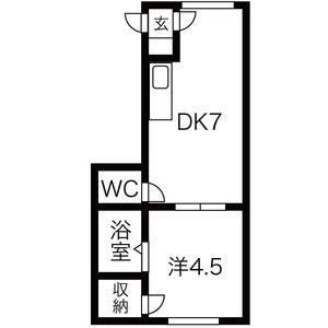 中神マンション 1-E｜北海道札幌市中央区南二十条西５丁目(賃貸マンション1DK・1階・24.00㎡)の写真 その2