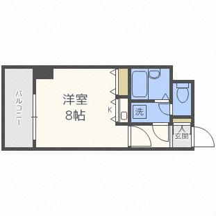 北海道札幌市豊平区中の島一条３丁目(賃貸マンション1R・2階・24.15㎡)の写真 その2