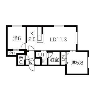 コローレ月寒東 402｜北海道札幌市豊平区月寒東一条５丁目(賃貸マンション2LDK・4階・53.47㎡)の写真 その2