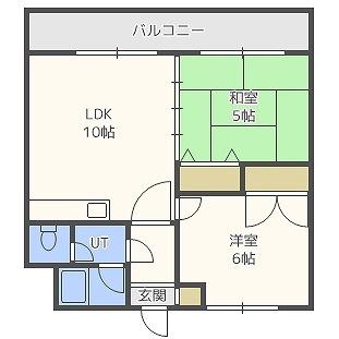 ロイヤルレインボー平岸　Ａ棟 206｜北海道札幌市豊平区平岸六条１７丁目(賃貸マンション2LDK・2階・43.74㎡)の写真 その2