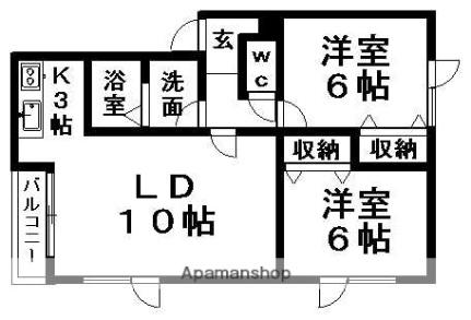 北海道札幌市豊平区月寒東三条１５丁目(賃貸アパート2LDK・1階・57.80㎡)の写真 その2