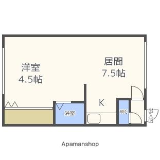 北海道札幌市豊平区中の島一条５丁目(賃貸アパート1DK・1階・30.00㎡)の写真 その2