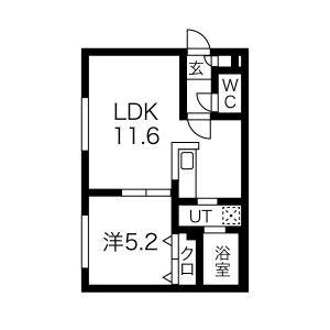 リベルタ澄川 103｜北海道札幌市南区澄川二条４丁目(賃貸マンション1LDK・1階・37.00㎡)の写真 その2