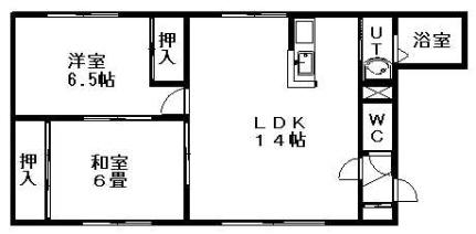 北郷ハウス 401｜北海道札幌市白石区北郷四条２丁目(賃貸マンション2LDK・4階・55.05㎡)の写真 その2