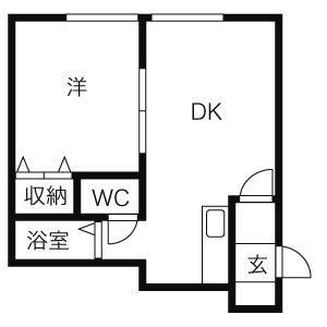 プラザイン美園Ｂ 105｜北海道札幌市豊平区美園五条５丁目(賃貸アパート1LDK・2階・28.00㎡)の写真 その2