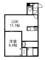 Ａ　ＢＯＮＤ 305｜北海道札幌市西区二十四軒四条５丁目(賃貸マンション1LDK・3階・37.26㎡)の写真 その2