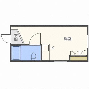 メゾンＦＵＪＩVII 306｜北海道札幌市豊平区水車町２丁目(賃貸マンション1K・3階・19.12㎡)の写真 その2