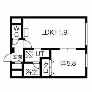 エリクシール白石 101｜北海道札幌市白石区中央一条７丁目(賃貸マンション1LDK・1階・42.20㎡)の写真 その2