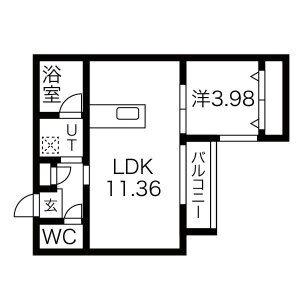 仮）ＧＲＡＮー平岸4ー4　ＭＳ 506｜北海道札幌市豊平区平岸四条４丁目(賃貸マンション1LDK・5階・36.39㎡)の写真 その2