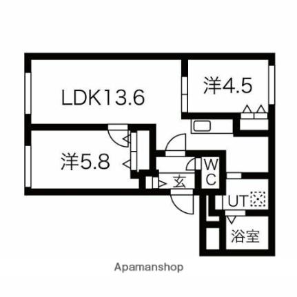 北海道札幌市厚別区厚別中央一条３丁目(賃貸マンション2LDK・2階・51.27㎡)の写真 その2
