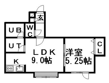 ユートピア 203｜北海道札幌市白石区菊水元町五条１丁目(賃貸アパート1LDK・2階・32.84㎡)の写真 その2