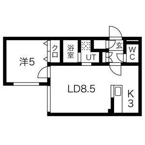 クラリス菊水II 203 ｜ 北海道札幌市白石区菊水六条２丁目（賃貸マンション1LDK・2階・38.91㎡） その2