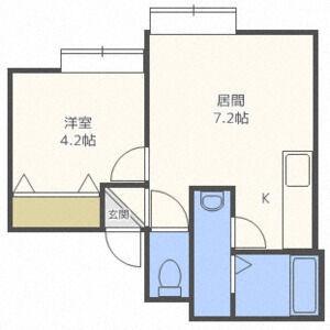 ＦＬＡＴ・Ｊ白石本通Ｂ棟 201｜北海道札幌市白石区本通１６丁目南(賃貸アパート1DK・2階・22.17㎡)の写真 その2