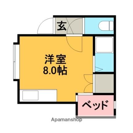 ルミエール川沿Ｂ 107 ｜ 北海道札幌市南区川沿六条３丁目（賃貸アパート1R・1階・21.00㎡） その2