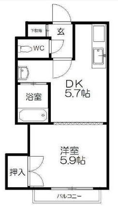 サニープレイス中の島 306｜北海道札幌市豊平区中の島二条８丁目(賃貸マンション1DK・3階・21.10㎡)の写真 その2