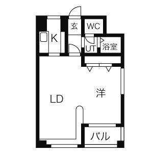 ＮＯＲＴＨＥＲＮ　ＨＩＬＬＳ　南6条 306｜北海道札幌市中央区南六条西１３丁目(賃貸マンション1LDK・3階・36.05㎡)の写真 その2