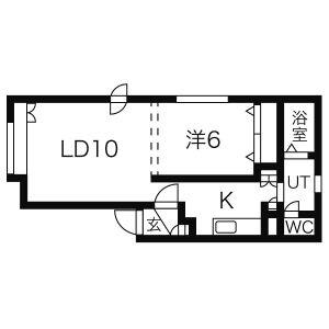 ジュネス24 201｜北海道札幌市西区二十四軒四条４丁目(賃貸マンション1LDK・2階・45.58㎡)の写真 その2