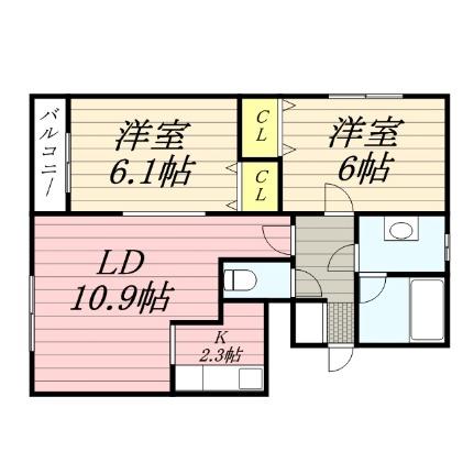 北海道札幌市中央区宮の森一条１０丁目(賃貸マンション2LDK・4階・55.68㎡)の写真 その2