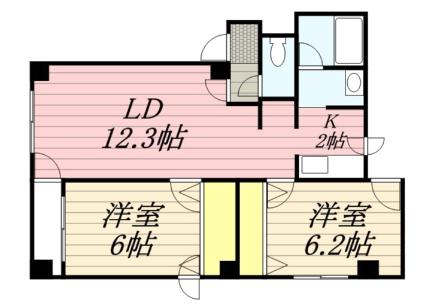 北海道札幌市中央区南十条西１７丁目(賃貸マンション2LDK・2階・56.92㎡)の写真 その2