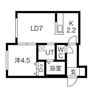 Ｖｅｒｄｅ　Ｍａｎｔｉｓ（ヴェルデマンティス） 203｜北海道札幌市中央区南二条西２７丁目(賃貸マンション1LDK・2階・32.56㎡)の写真 その2