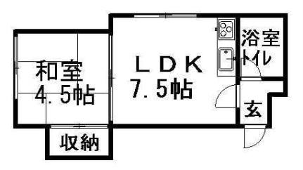 コーポ大国 6｜北海道札幌市白石区東札幌一条３丁目(賃貸アパート1DK・3階・21.39㎡)の写真 その2