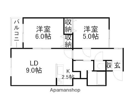 北海道札幌市清田区真栄二条２丁目(賃貸マンション2LDK・3階・50.33㎡)の写真 その2