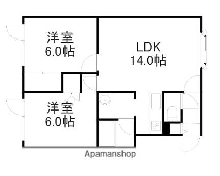 北海道札幌市白石区本通１０丁目北(賃貸アパート2LDK・3階・51.84㎡)の写真 その2