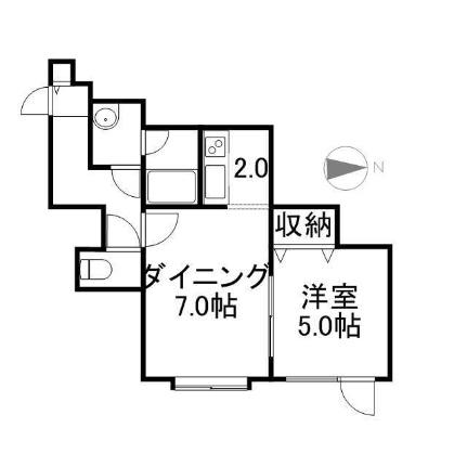 メゾンドアンII 202｜北海道札幌市厚別区厚別西四条２丁目(賃貸アパート1LDK・2階・34.22㎡)の写真 その2