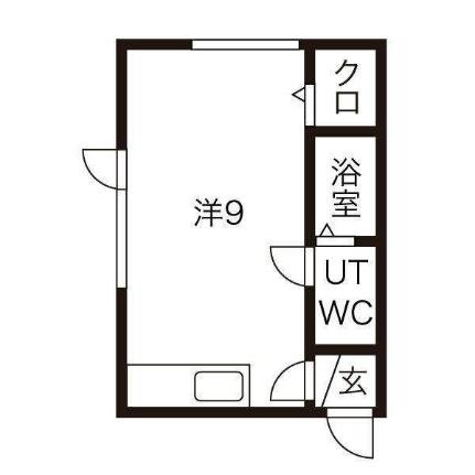 サンピアＳ17 201｜北海道札幌市白石区南郷通１７丁目南(賃貸アパート1K・2階・21.33㎡)の写真 その2