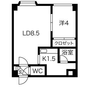 セトル豊平4．1 208｜北海道札幌市豊平区豊平四条１丁目(賃貸マンション1LDK・2階・32.00㎡)の写真 その2