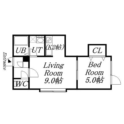 フラットヒルズ好文邸 206｜北海道札幌市清田区平岡四条３丁目(賃貸アパート1LDK・2階・32.39㎡)の写真 その2